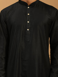 Thumbnail for Shrestha By Vastramay Men's Black Viscose Kurta, Pyjama & Dupatta Set - Distacart