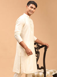 Thumbnail for Shrestha By Vastramay Men's Cream Viscose Kurta - Distacart