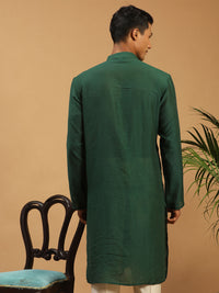 Thumbnail for Vastramay Men's Green Cotton Blend Kurta - Distacart