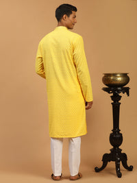 Thumbnail for Shrestha by Vastramay Men's Yellow Cotton Kurta & Pyjama - Distacart