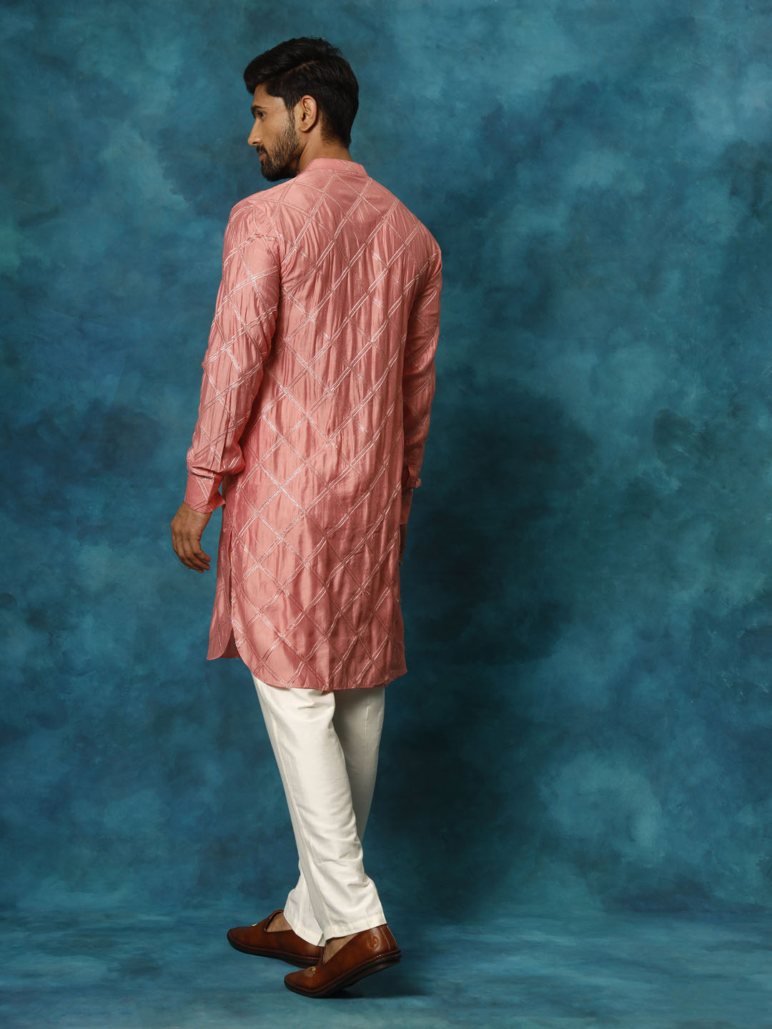 Shrestha by Vastramay Men's Onion Pink Viscose Kurta Pyjama Set - Distacart