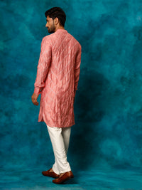Thumbnail for Shrestha by Vastramay Men's Onion Pink Viscose Kurta Pyjama Set - Distacart