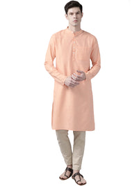 Thumbnail for Shvaas By Vastramay Men's Orange Organic Cotton Kurta - Distacart