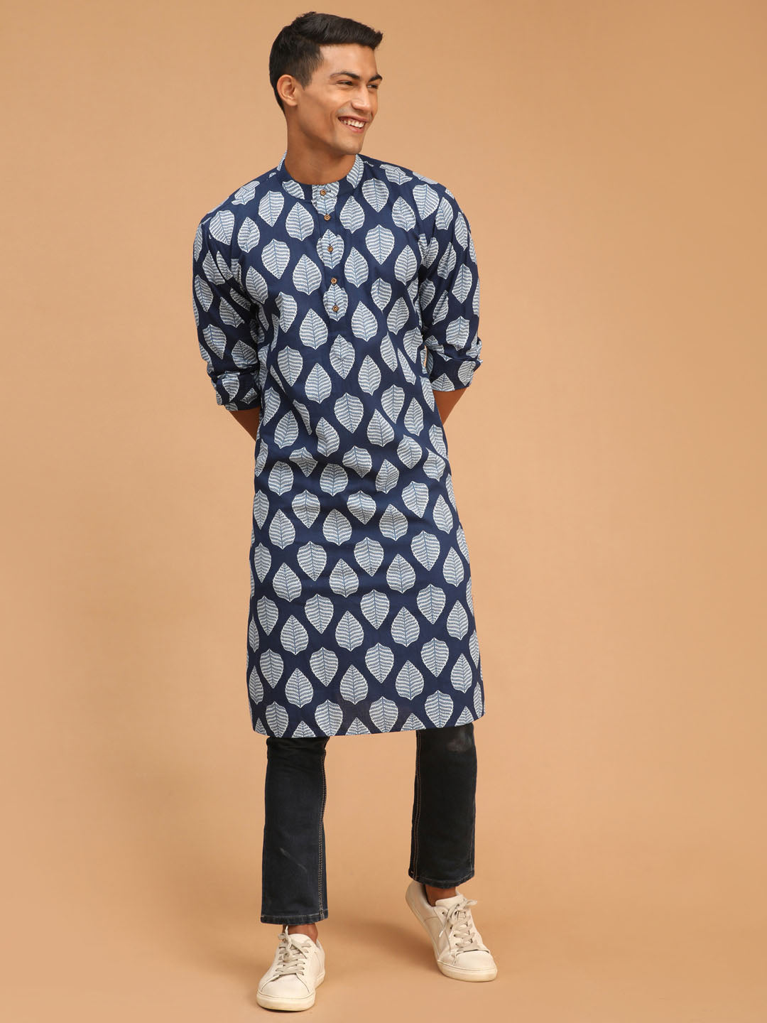 Shvaas By Vastramay Men's Blue Cotton Kurta - Distacart