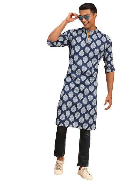 Shvaas By Vastramay Men's Blue Cotton Kurta - Distacart