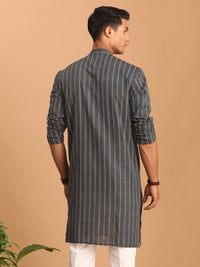 Thumbnail for Shvaas by Vastramay Men's Grey Cotton Kurta - Distacart