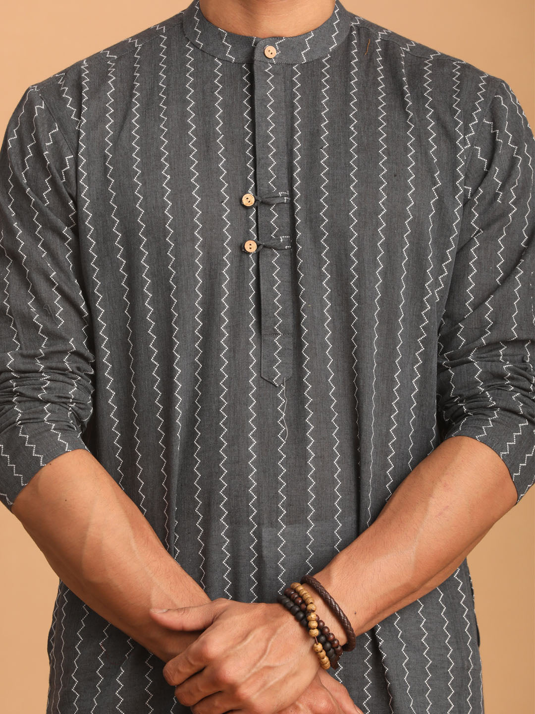 Shvaas by Vastramay Men's Grey Cotton Kurta - Distacart