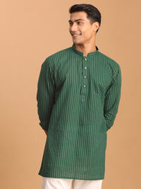 Thumbnail for Shvaas by Vastramay Men's Green Cotton Short Kurta - Distacart