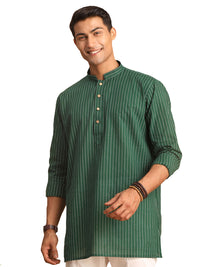 Thumbnail for Shvaas by Vastramay Men's Green Cotton Short Kurta - Distacart