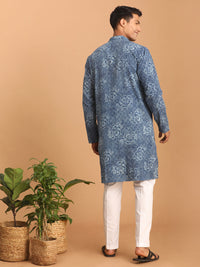 Thumbnail for Shvaas by Vastramay Men's Indigo Blue And White Cotton Kurta And Pyjama Set - Distacart