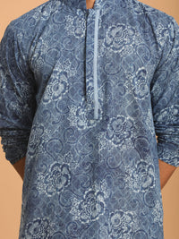 Thumbnail for Shvaas by Vastramay Men's Indigo Blue And White Cotton Kurta And Pyjama Set - Distacart