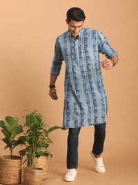 Thumbnail for Shvaas by Vastramay Men's Indigo Blue Cotton Kurta - Distacart