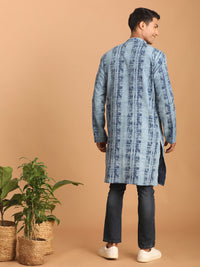 Thumbnail for Shvaas by Vastramay Men's Indigo Blue Cotton Kurta - Distacart