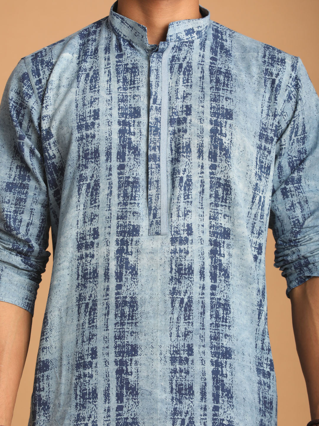 Shvaas by Vastramay Men's Indigo Blue Cotton Kurta - Distacart