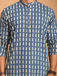 Thumbnail for Shvaas by Vastramay Men's Indigo Blue And White Cotton Kurta And Pyjama Set - Distacart