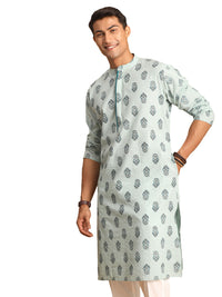 Thumbnail for Shvaas by Vastramay Men's Aqua Cotton Kurta - Distacart