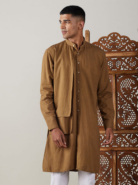 Shvaas by Vastramay Men's Coffee Cotton Kurta - Distacart