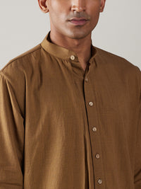 Thumbnail for Shvaas by Vastramay Men's Coffee And White Cotton Kurta Pyjama Set - Distacart