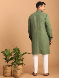 Thumbnail for Shvaas by Vastramay Men's Green Cotton Kurta And Pyjama Set - Distacart