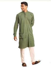 Thumbnail for Shvaas by Vastramay Men's Green Cotton Kurta And Pyjama Set - Distacart