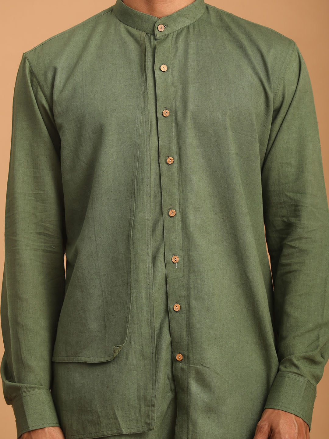 Shvaas by Vastramay Men's Green And White Cotton Kurta And Pyjama Set - Distacart