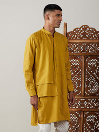 Thumbnail for Shvaas by Vastramay Men's Mustard Cotton Kurta - Distacart