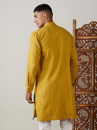 Thumbnail for Shvaas by Vastramay Men's Mustard Cotton Kurta - Distacart