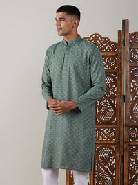Thumbnail for Shvaas by Vastramay Men's Green Cotton Kurta - Distacart