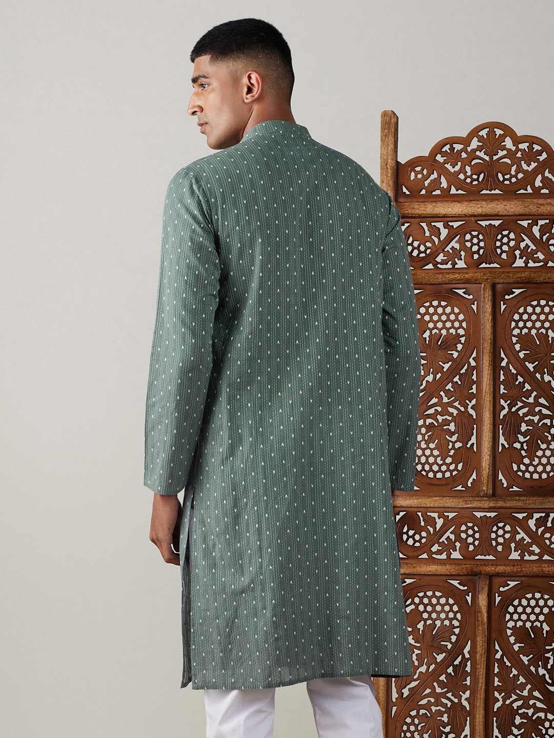 Shvaas by Vastramay Men's Green Cotton Kurta - Distacart