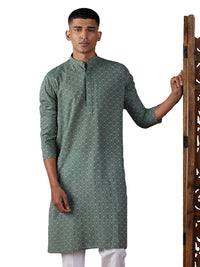Thumbnail for Shvaas by Vastramay Men's Green Cotton Kurta - Distacart