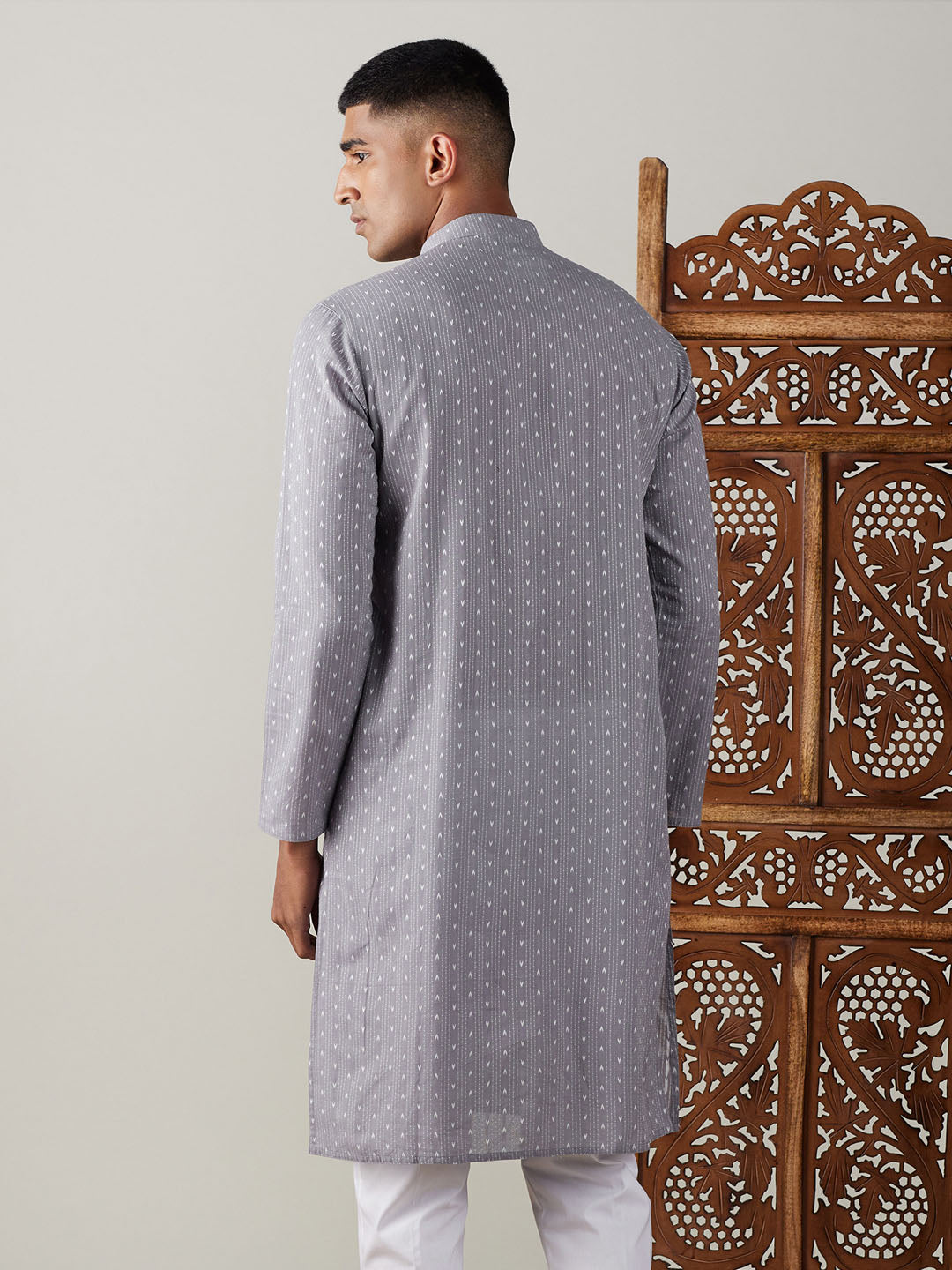 Shvaas by Vastramay Men's Grey Cotton Kurta - Distacart