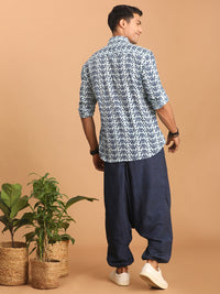 Thumbnail for Shvaas by Vastramay Men's Indigo Blue Cotton Ethnic Shirt - Distacart