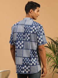 Thumbnail for Shvaas By Vastramay Men's Blue Cotton Short Kurta - Distacart