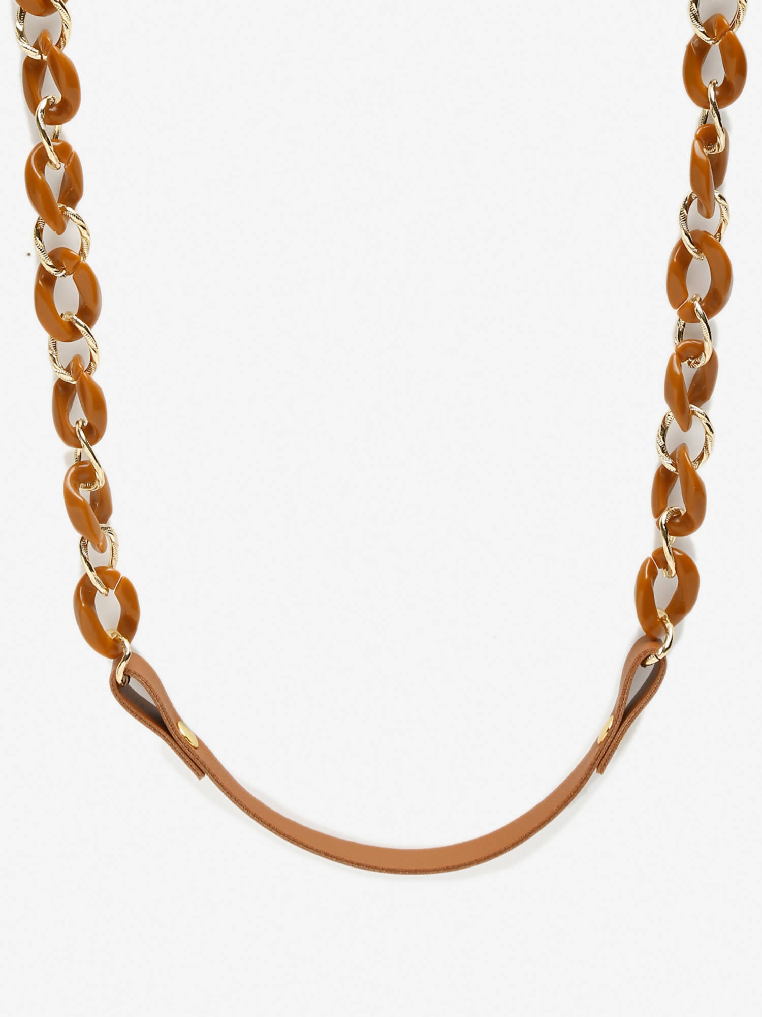 Women's Pack Of 2 Brown Gold Toned Beaded Mask Chains - Ruby Raang - Distacart