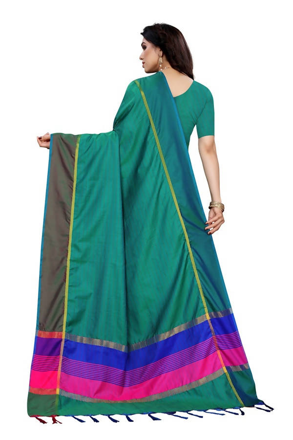 Vamika Green Cotton Silk Weaving Saree (Binita Green)