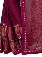 Thumbnail for  Red Lycra Designer Saree