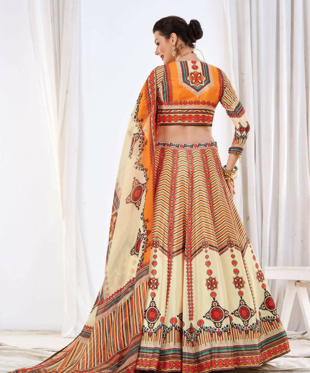 Wedding Designer Offwhite Chinon Lehengha Choli - Anbazaar - Distacart