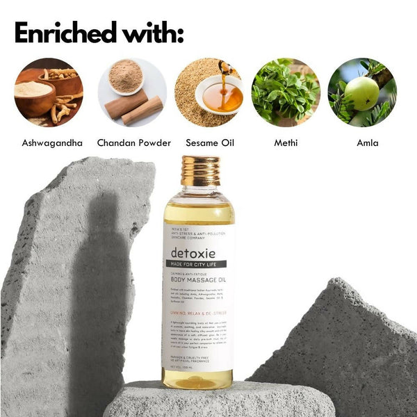 Detoxie Calming & Anti-Fatigue Body Massage Oil - Distacart