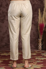 Thumbnail for Juniper Women Sandgrey Poly Silk Solid Slim Fit Pant/Slim Pant - Distacart