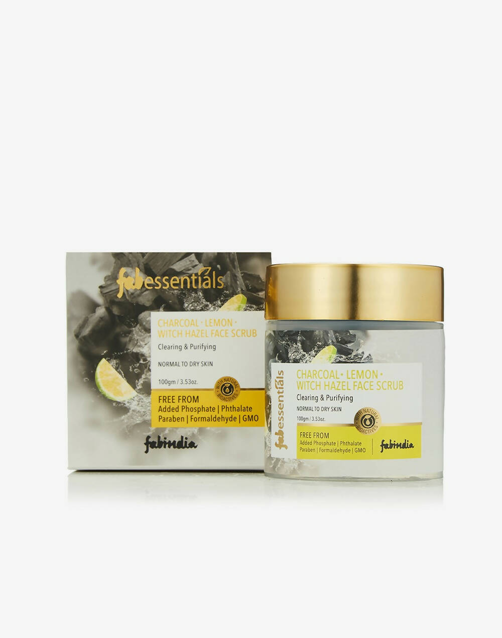 Fabessentials Charcoal Lemon Witch Hazel Face Scrub - Distacart