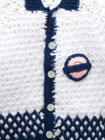 Thumbnail for Chutput Kids Woollen Hand Knitted Tacky Design Sweater For Baby Boys - White - Distacart