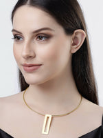 Thumbnail for NVR Women Gold-Plated Circular Choker Necklace - Distacart
