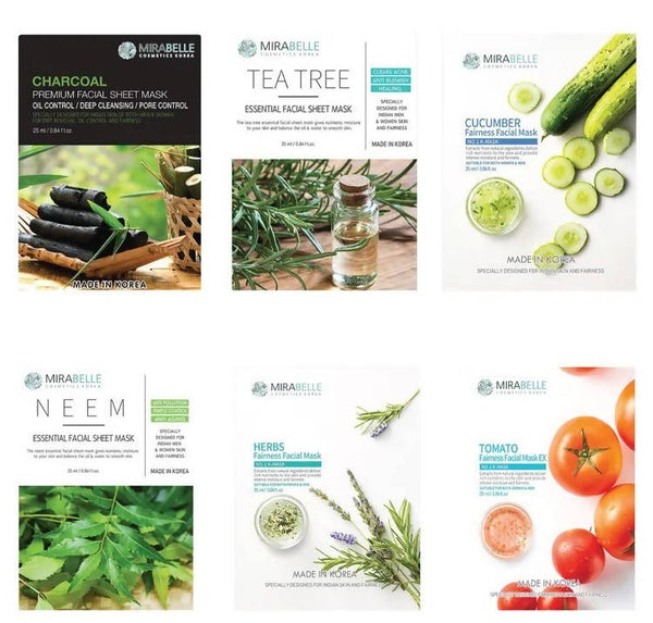 Mirabelle Korea Acne Prone Skin Face sheet Mask Combo - Distacart