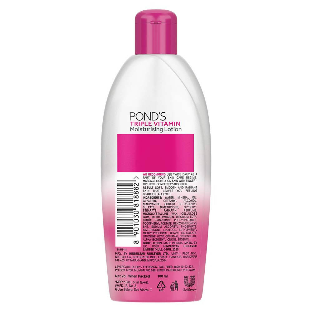 Ponds Triple Vitamin Silky Smooth Skin Moisturising Lotion 100 ml