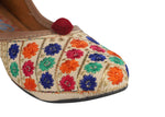 Thumbnail for Tiny Bugs Girls Ethnic Floral Embroidered Juttis - Multi - Distacart