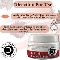 Thumbnail for Dermistry Cocoa Butter Lip Care Tint Balm Plumping Nourishing Retinol SPF 10 for Glossy Lips - Distacart