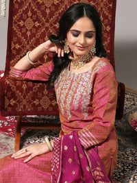 Thumbnail for Varanga Thread Work Woven Design Regular Kurta with Trousers & Dupatta - Distacart