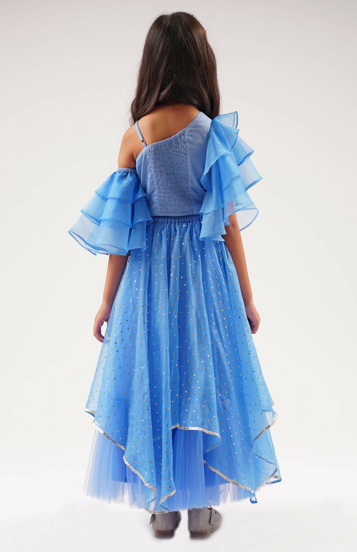 Lil Drama Bollywood Tadka Blue Ghagra Choli Set For Girls - Distacart