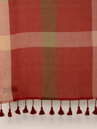 Thumbnail for Suta Women Maroon Green Pure Handloom Cotton Saree - Distacart
