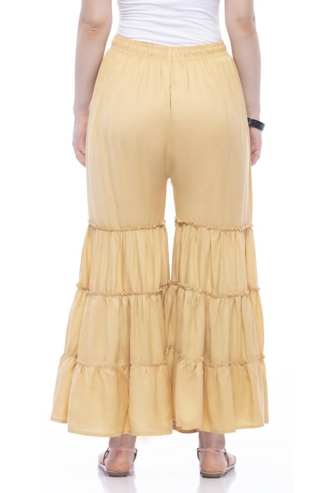 Mominos Fashion Reyon Cotton Golden Palazzo - Distacart